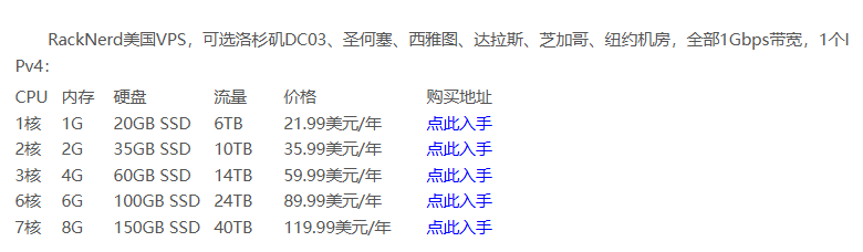 RackNerd美国VPS：21.99美元/年起，洛杉矶DC03/圣何塞/西雅图/达拉斯/芝加哥/纽约机房